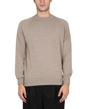 Drumohr Crossneck Ribbed Collar Jersey - Grey