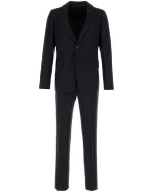 Prada Embroidered Wool Blend Suit - Black