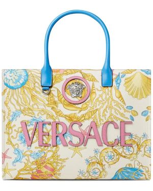 Versace Underwater Shopper Met Barocco-Patroon - Blauw