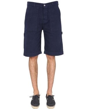 YMC Cotton Canvas Bermuda - Blue