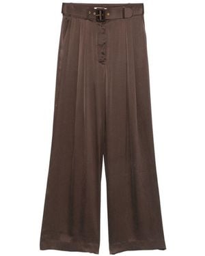 Zimmermann Silk Tuck Pants - Brown
