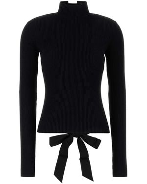 Balenciaga Stretch Viscose Blend Top - Black
