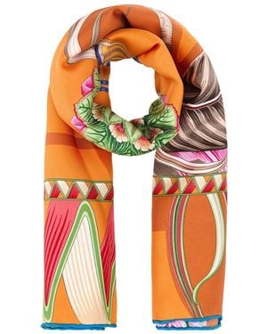 Ferragamo Bedrucktes Seide Foulard - Orange