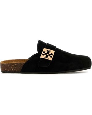 Tory Burch Suede Mellow Slippers - Black