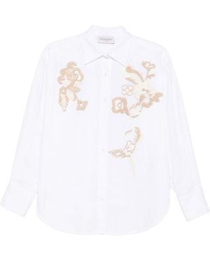ERMANNO FIRENZE Embroidered Cotton Shirt - White