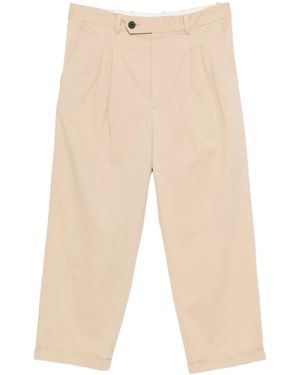 Drole de Monsieur Pantalon Cropped À Plis Coton - White