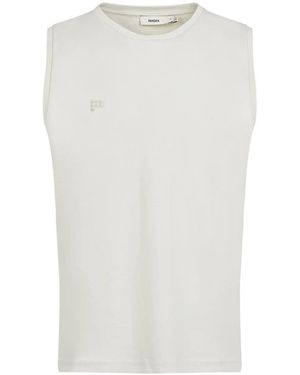 PANGAIA Herren-Sommer-T-Shirt, ärmellos - Weiß