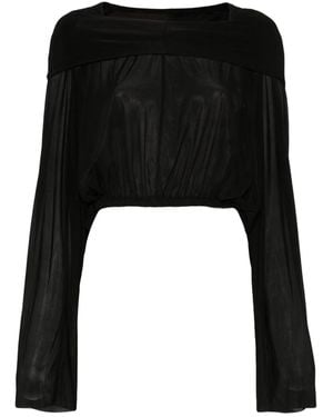 Rick Owens Crop Blouse - Black