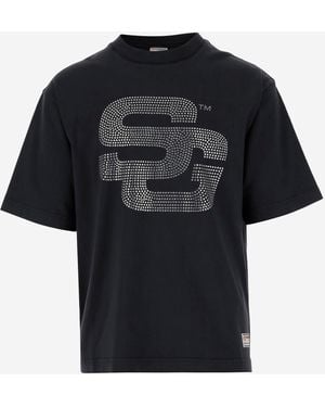SUMMER GAMES Jeux d'été T-shirt en coton avec logo en strass - Noir