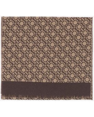 Ferragamo Wollen Sjaal Met Haken - Metallic