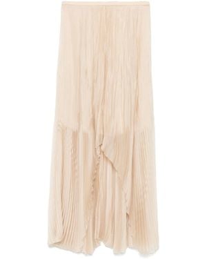 forte_forte Asymmetrische Midi-Rok - Naturel