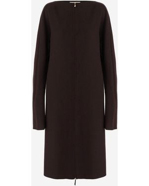 Carven Gesneden Wollen Jurk - Zwart