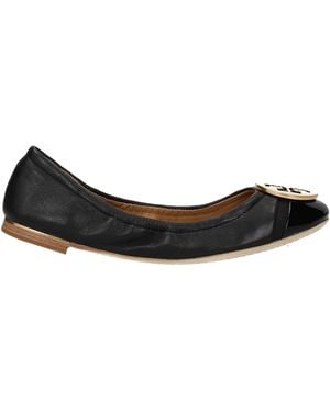 Tory Burch Leather Ballet Flats - Black