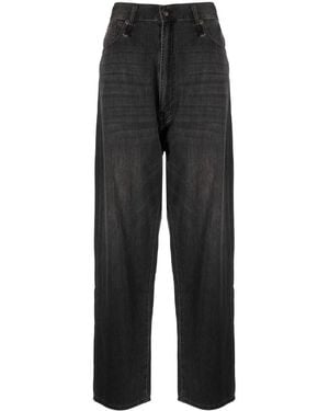 R13 Vaqueros Anchos De Talle Medio - Negro