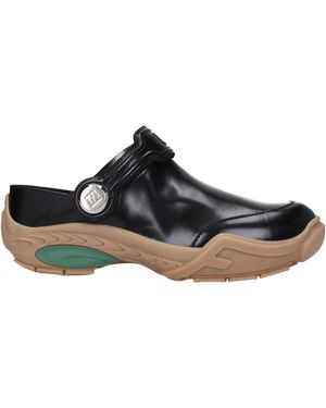 Fendi Slippers En Klompen Herens Leer Zwart