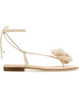 Magda Butrym Crochet Flower Gladiator Sandal - White
