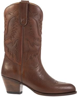 Polo Ralph Lauren Leather Cowboy Boots - Brown