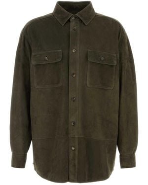Loewe Khaki Suede Shirt - Green