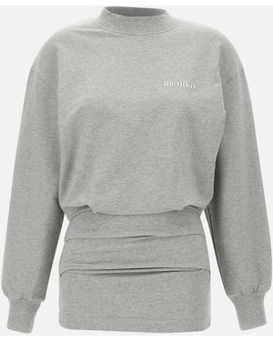 The Attico De Attico Gray Cotton Fleece Mini Dress - Grijs