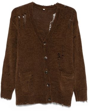 R13 Boyfriend Cardigan Im Distressed-Look - Braun