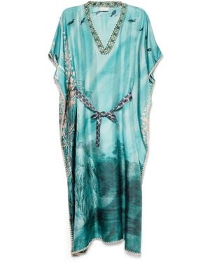 Pierre Louis Mascia Gedrukte Silk Kaftan - Blauw
