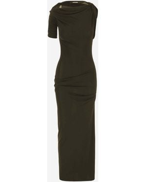 Jacquemus Draped Long Dress - Green