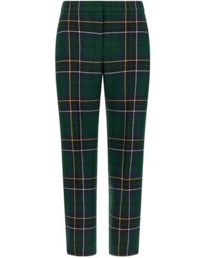McQueen Cigarette Pantaloni Verde-Donna