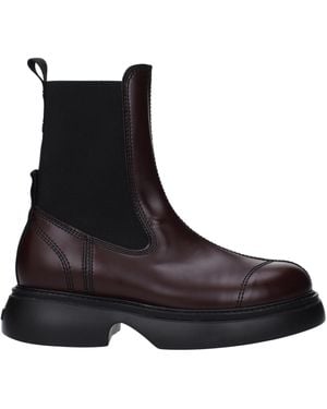 Ganni Enkelschoenen Vrouwen Eco Leer Bruin/pure Chocolade - Zwart