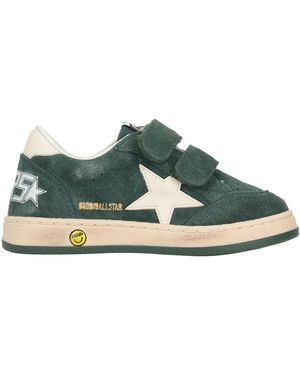 Golden Goose Ball Star Strap Suede Bovenste Vamp Tong En Spoor Lederen Ster En Hiel - Groen