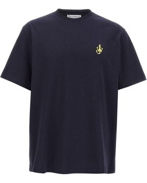 JW Anderson Anchor Embroidery T Shirt Blu-Uomo