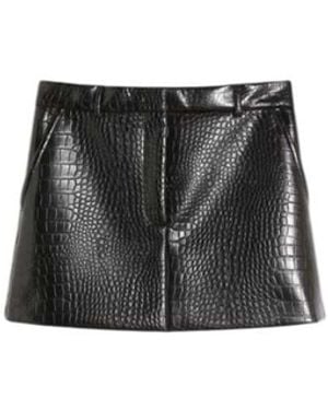 Sportmax Patent Leather Alligator Mini Skirt - Black