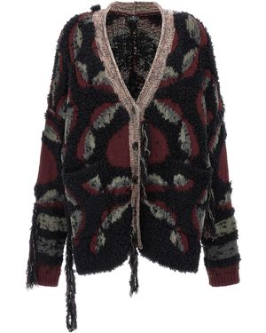 Etro Fringed Oversized Cardigan - Schwarz