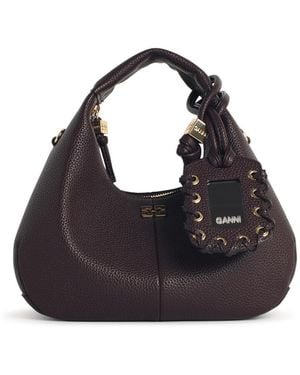 Ganni Eco Leather Mini Hobo Bag - Black