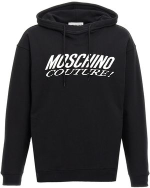 Moschino Logo Print Hoodie - Blau