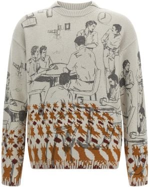JW Anderson Jacquard Pattern Sweater - Grau