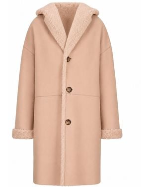 LA ROSE Cappotto Corto Montone - Natur