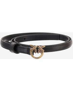 Pinko Ledergürtel mit Logo - Schwarz