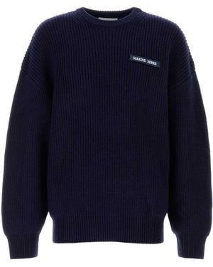 Marine Serre Wool Jumper Merino - Blue