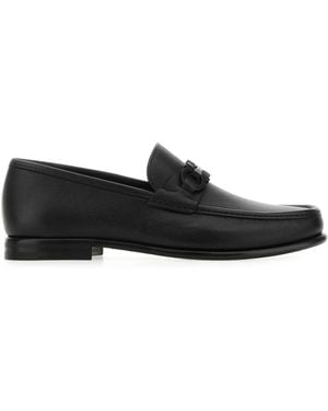 Ferragamo Leather Loafers - Black