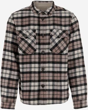 Woolrich Wollmischhemd mit Scheckmuster - Grau