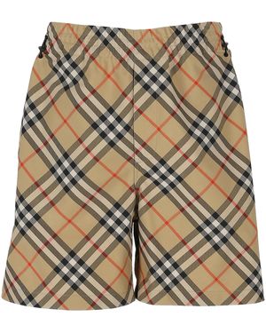 Burberry Beige Check -Kordel -Shorts mit Taschen - Mehrfarbig