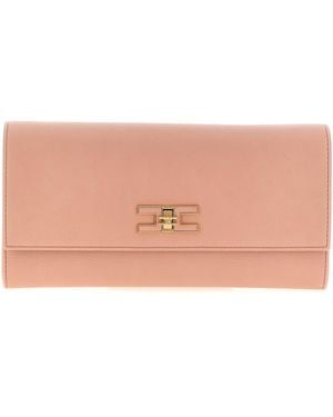 Elisabetta Franchi Logo Clutch Bag - Pink