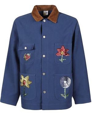 Sky High Farm Embroidered Denim Jacket - Blue