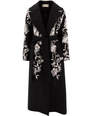 Elie Saab Cappotto Ricamato - Nero