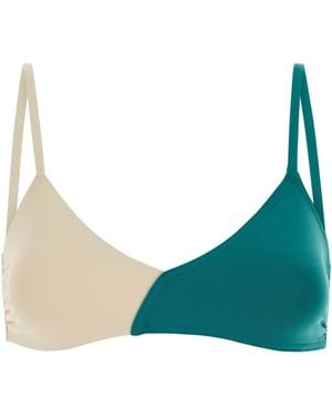 Eres Two-Tone Stretch Nylon Bikini Top - Green