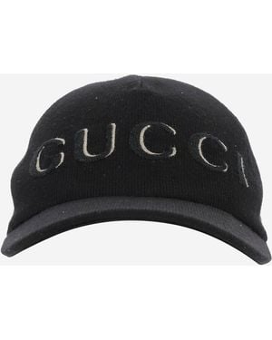Gucci Wool Baseball Hat With Logo - Black