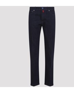 Kiton Katoenen Broek - Blauw