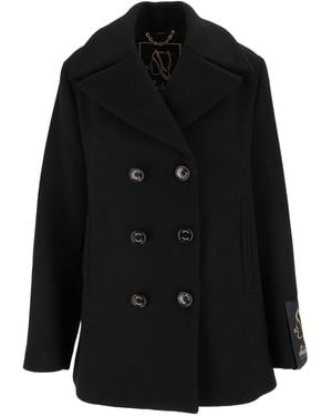 Sealup Sibilla Wool-Blend Double-Breasted Peacoat - Black