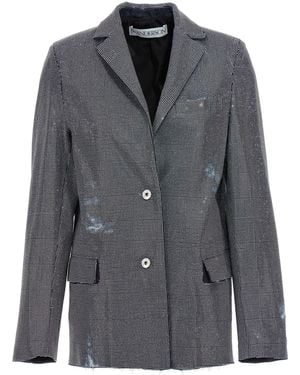 JW Anderson Used Sequin Denim Blazer Jacket Jackets - Grey