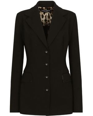 Dolce & Gabbana Milano-Stitch Jersey Single-Breasted Jacket - Black